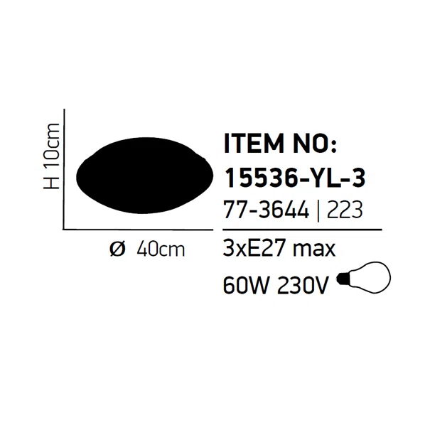 Φωτιστικό Πλαφονιέρα Homelighting Seher 77-3644 White