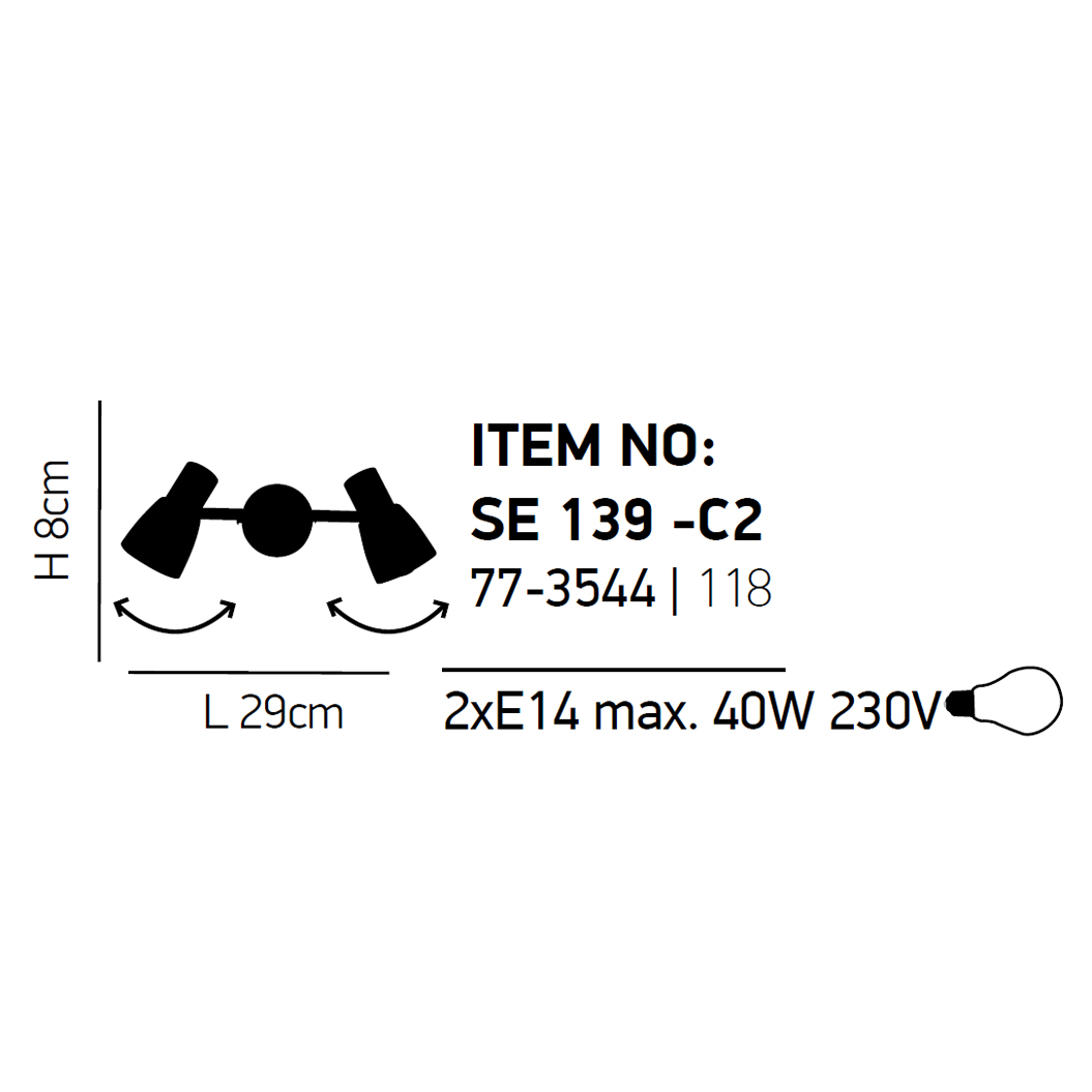 Σποτ Δίφωτο Homelighting Softy 77-3544 Chrome Φωτιστικά Οροφής - Τοίχου Ράγες με Spitishop