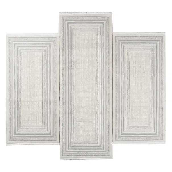 Χαλιά Κρεβατοκάμαρας (Σετ 3τμχ) Polcarpet Platinum 6814 Beige/Grey