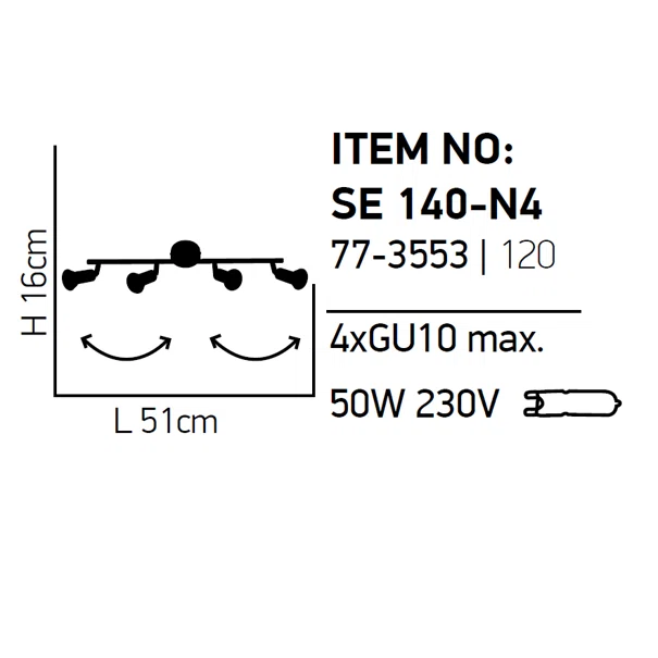 Σποτ Πολύφωτο Homelighting Saba 77-3553 Chrome