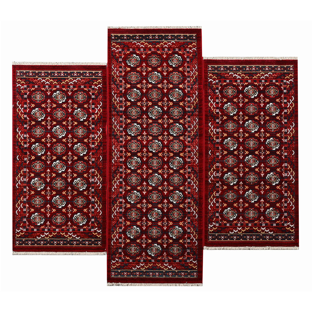 Χαλιά Κρεβατοκάμαρας (Σετ 3τμχ) Polcarpet Kazak Oriental 865 K Bordo
