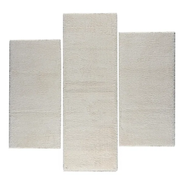 Χαλιά Κρεβατοκάμαρας (Σετ 3τμχ) Polcarpet Satin Shaggy Beige