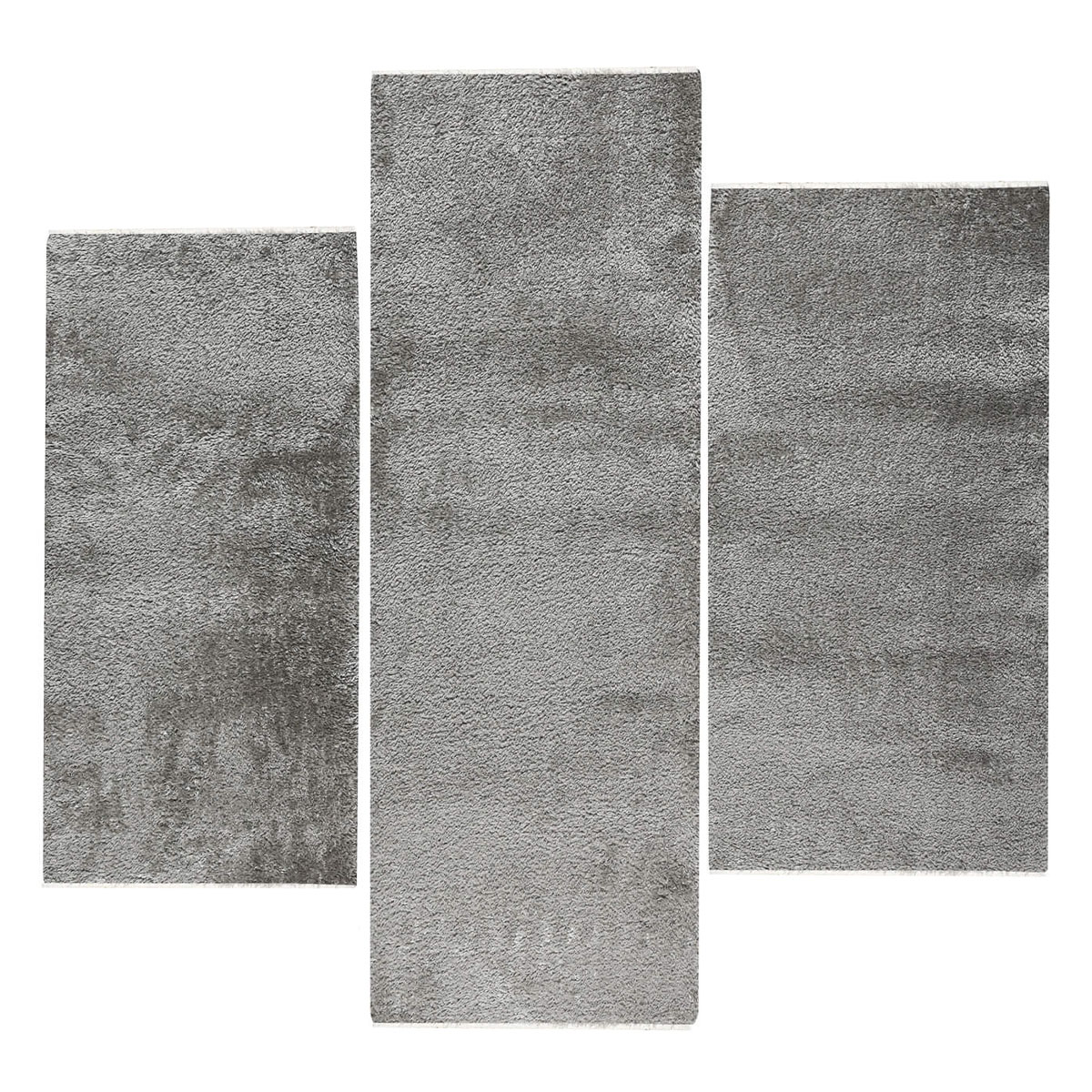 Χαλιά Κρεβατοκάμαρας (Σετ 3τμχ) Polcarpet Satin Shaggy Grey