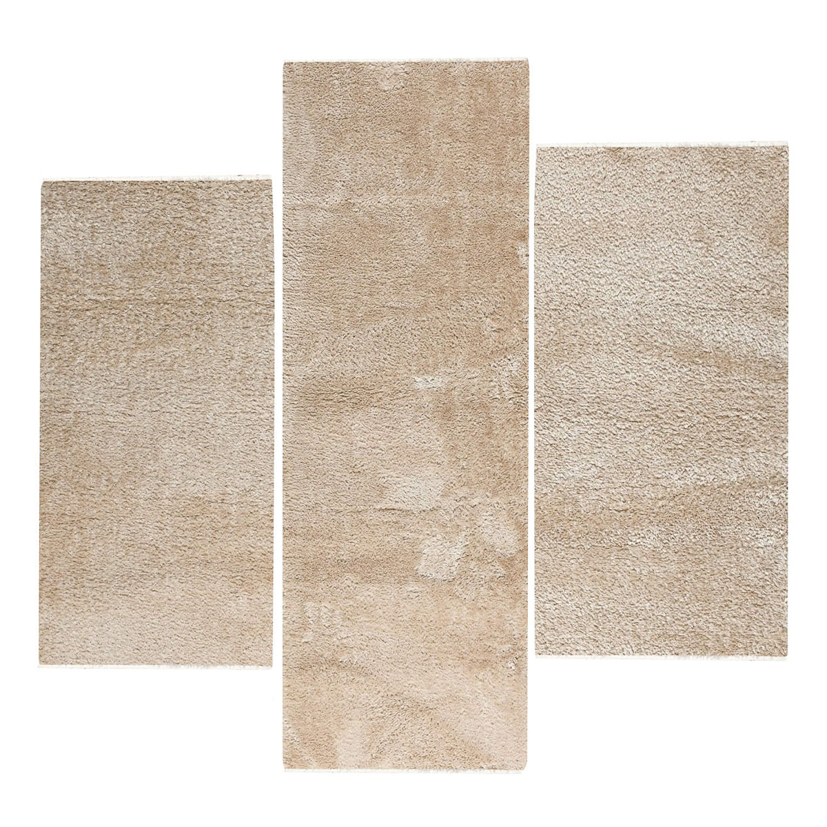 Χαλιά Κρεβατοκάμαρας (Σετ 3τμχ) Polcarpet Satin Shaggy Gold