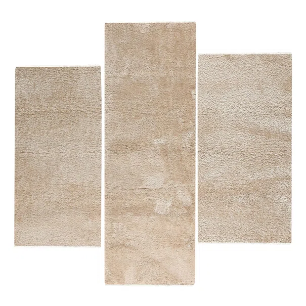 Χαλιά Κρεβατοκάμαρας (Σετ 3τμχ) Polcarpet Satin Shaggy Gold