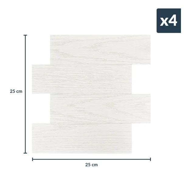 Αυτοκόλλητα Πλακάκια (Σετ 4τμχ) L-C Boiseo White 1770149