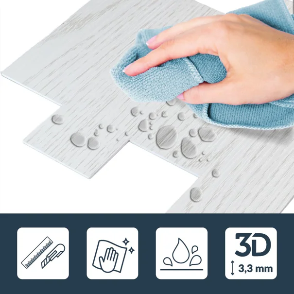 Αυτοκόλλητα Πλακάκια (Σετ 4τμχ) L-C Boiseo White 1770149