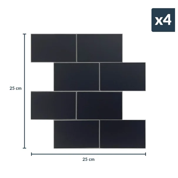Αυτοκόλλητα Πλακάκια (Σετ 4τμχ) L-C Careo Black 1770154