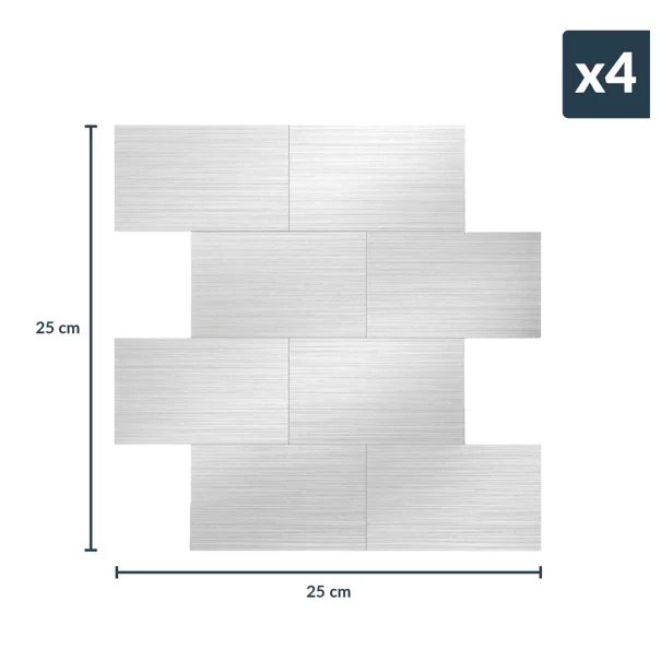 Αυτοκόλλητα Πλακάκια (Σετ 4τμχ) L-C Careo Chrome 1770161