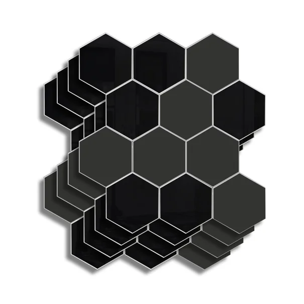 Αυτοκόλλητα Πλακάκια (Σετ 4τμχ) L-C Hexa Black 1770147