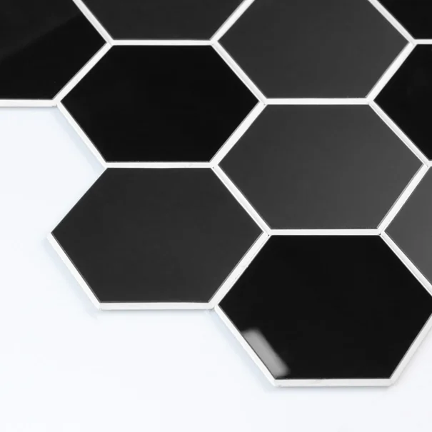 Αυτοκόλλητα Πλακάκια (Σετ 4τμχ) L-C Hexa Black 1770147