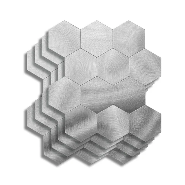 Αυτοκόλλητα Πλακάκια (Σετ 4τμχ) L-C Hexa Chrome 1770146