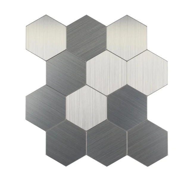 Αυτοκόλλητα Πλακάκια (Σετ 4τμχ) L-C Hexa Chrome 1770146