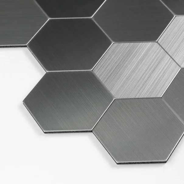 Αυτοκόλλητα Πλακάκια (Σετ 4τμχ) L-C Hexa Chrome 1770146