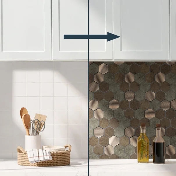 Αυτοκόλλητα Πλακάκια (Σετ 4τμχ) L-C Hexa Concrete Grey 1770144