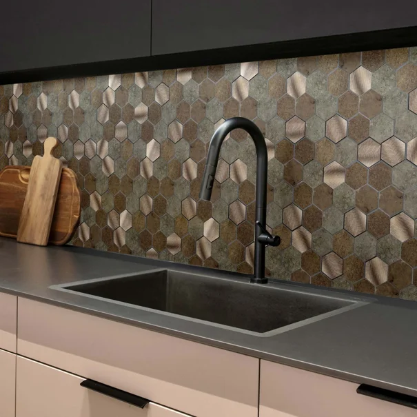 Αυτοκόλλητα Πλακάκια (Σετ 4τμχ) L-C Hexa Concrete Grey 1770144