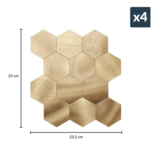 Αυτοκόλλητα Πλακάκια (Σετ 4τμχ) L-C Hexa Concrete Cuivre 1770148