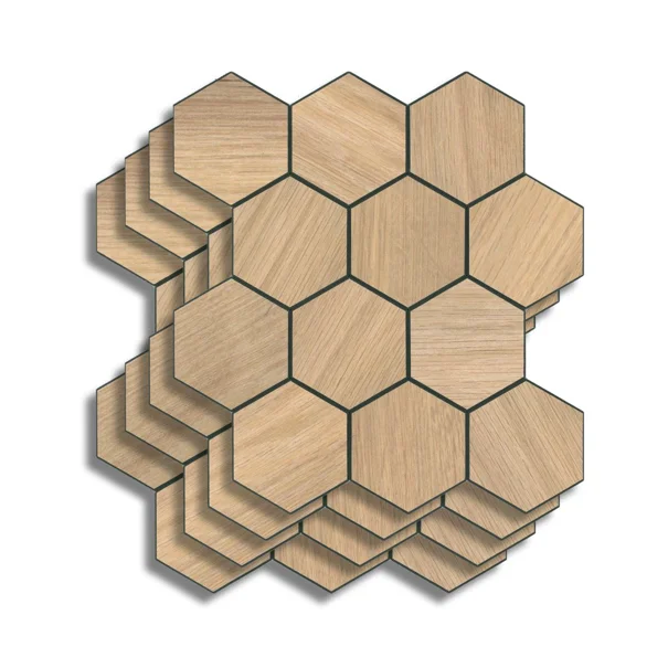Αυτοκόλλητα Πλακάκια (Σετ 4τμχ) L-C Hexa Wooden 1770172