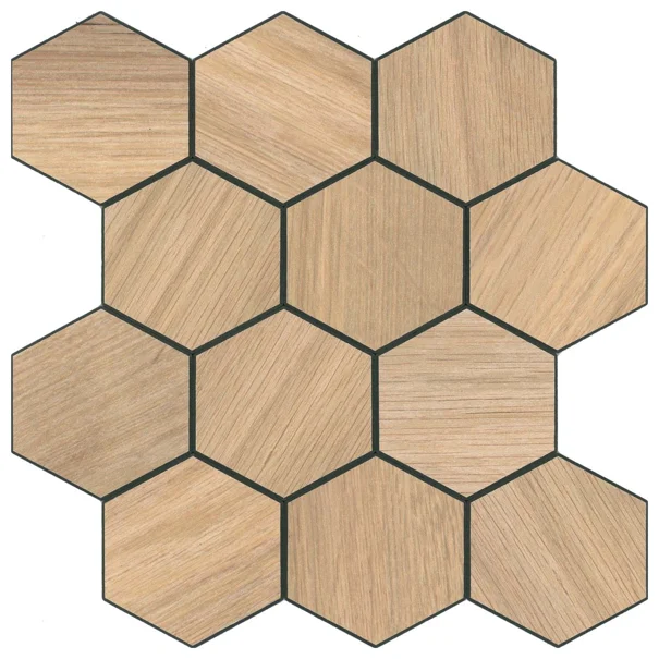 Αυτοκόλλητα Πλακάκια (Σετ 4τμχ) L-C Hexa Wooden 1770172