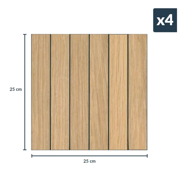 Αυτοκόλλητα Πλακάκια (Σετ 4τμχ) L-C Lato Wooden 1770171