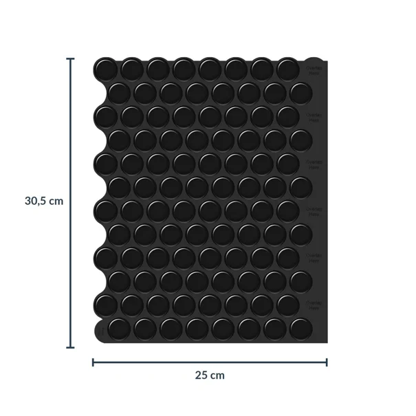 Αυτοκόλλητο Πλακάκι 3D (30.5x25) L-C Pointille Black 1770159