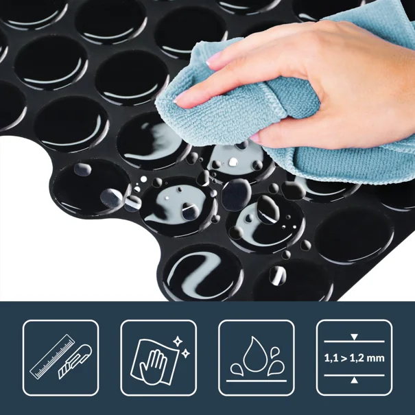 Αυτοκόλλητο Πλακάκι 3D (30.5x25) L-C Pointille Black 1770159