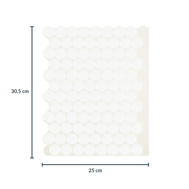 Αυτοκόλλητο Πλακάκι 3D (30.5x25) L-C Pointille White 1770158