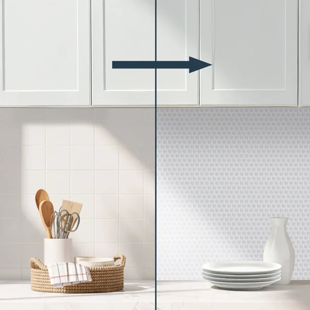 Αυτοκόλλητο Πλακάκι 3D (30.5x25) L-C Pointille White 1770158