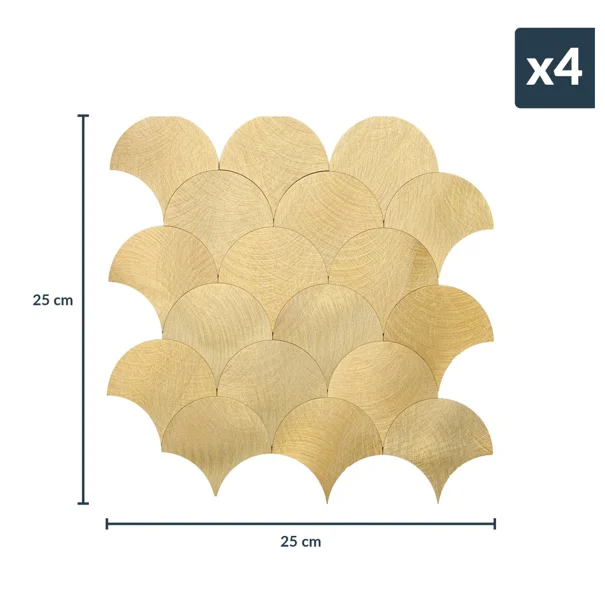 Αυτοκόλλητα Πλακάκια (Σετ 4τμχ) L-C Scale Gold 1770165