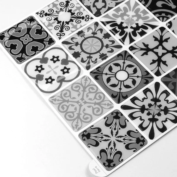 Αυτοκόλλητο Πλακάκι 3D (30.5x25) L-C Dario Black 1770127