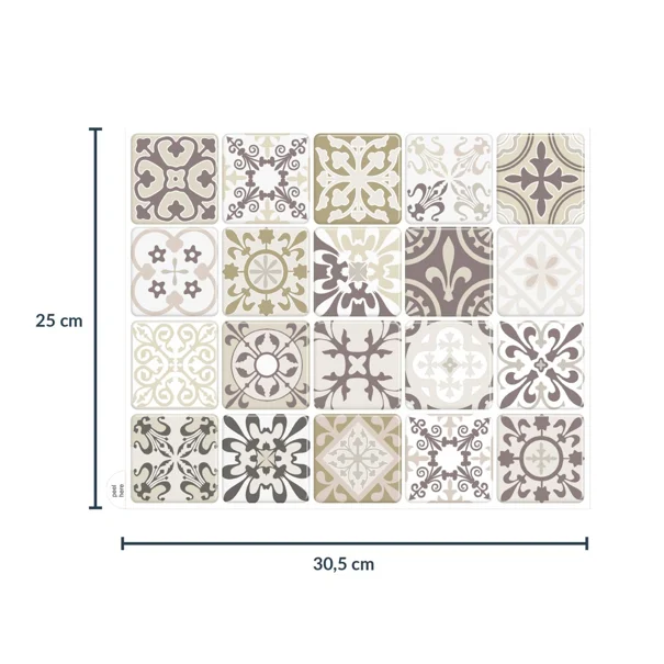 Αυτοκόλλητο Πλακάκι 3D (30.5x25) L-C Dario Natural 1770128