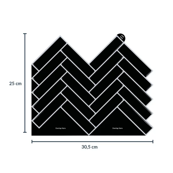 Αυτοκόλλητο Πλακάκι 3D (30.5x25) L-C Malda Black 1770139