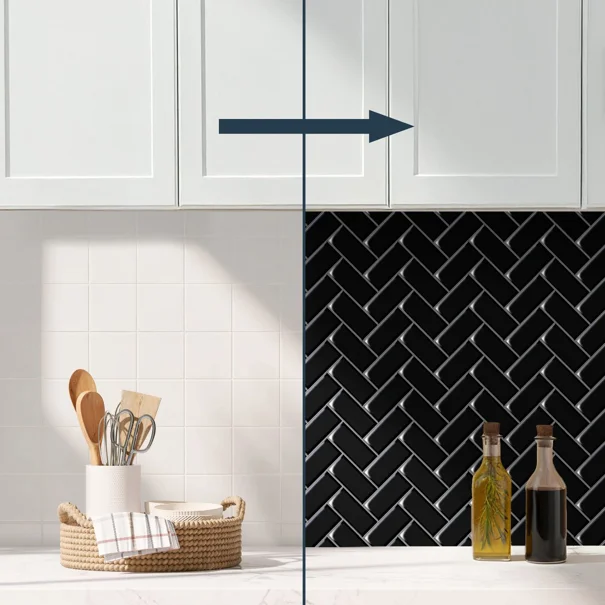 Αυτοκόλλητο Πλακάκι 3D (30.5x25) L-C Malda Black 1770139