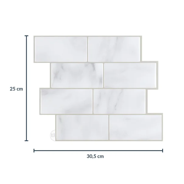Αυτοκόλλητο Πλακάκι 3D (30.5x25) L-C Metro Marble 1770132