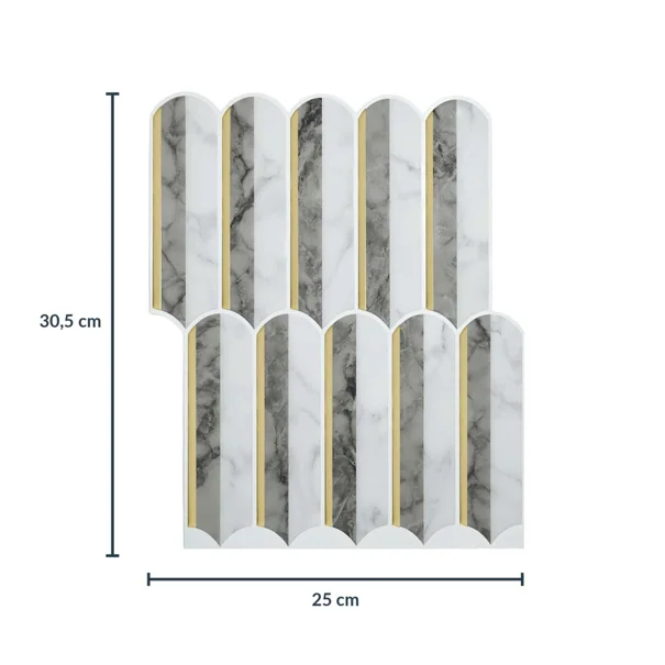 Αυτοκόλλητο Πλακάκι 3D (30.5x25) L-C Ogive Marble/Gris/Or 1770179