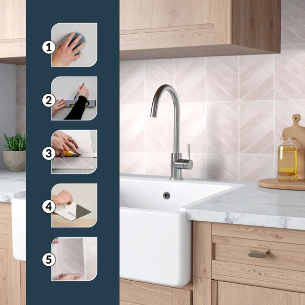 Αυτοκόλλητο Πλακάκι 3D (30.5x25) L-C Parma Blush 1770135