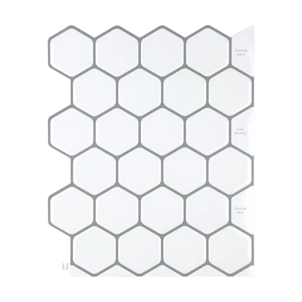 Αυτοκόλλητο 3D Πάνελ Τοίχου (30.5x25) L-C Ruche White 1770138