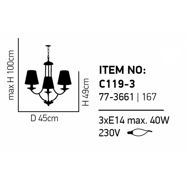 Φωτιστικό Οροφής Τρίφωτο Homelighting Etna 77-3661 Grey