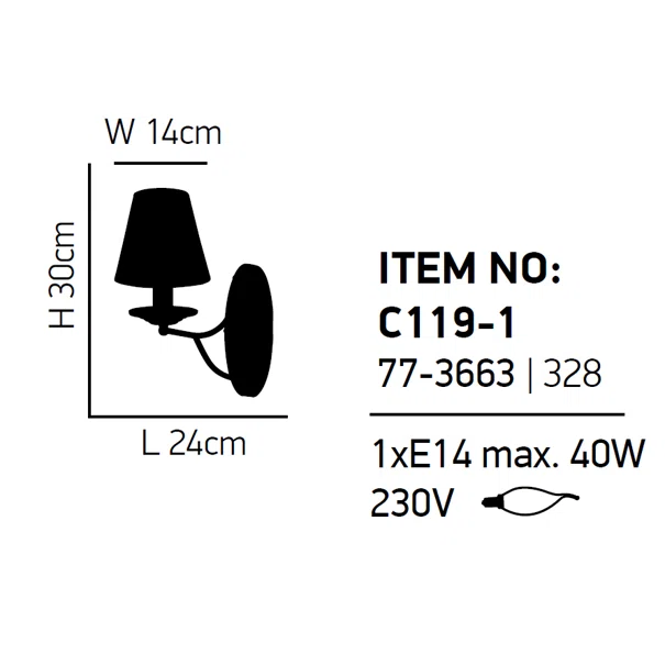 Απλίκα Τοίχου Homelighting Etna 77-3663 Grey