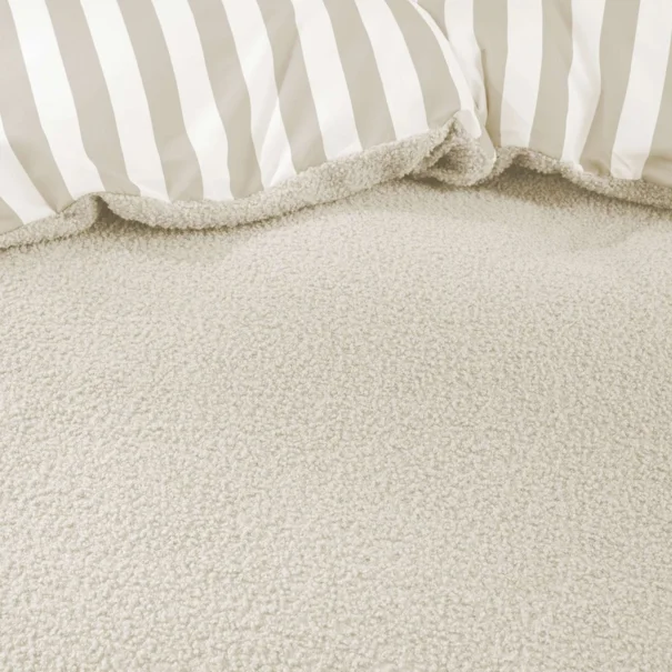 Παπλωματοθήκη Fleece Μονή (140x200) + Διακοσμητική Μαξιλαροθήκη Fleece L-C Pilou Natural 1645286
