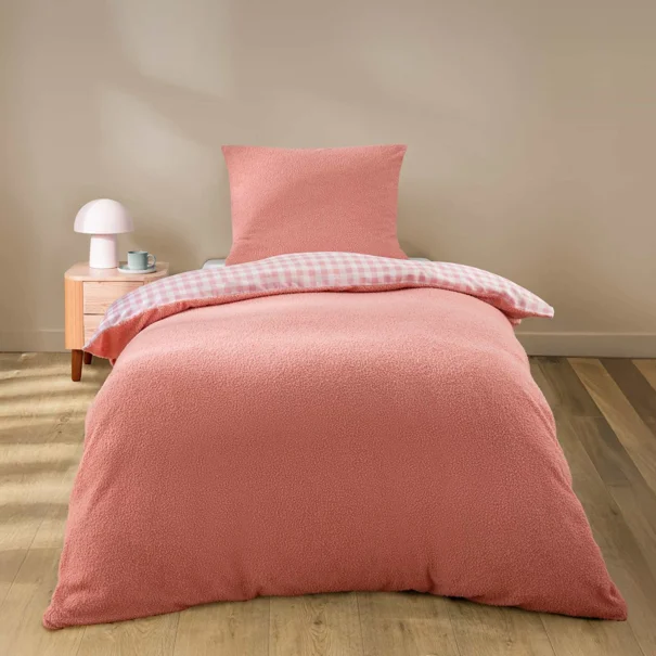 Παπλωματοθήκη Fleece Μονή (140x200) + Διακοσμητική Μαξιλαροθήκη Fleece L-C Pilou Pink 1645287