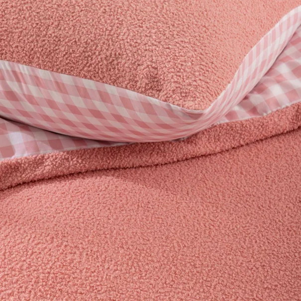 Παπλωματοθήκη Fleece Μονή (140x200) + Διακοσμητική Μαξιλαροθήκη Fleece L-C Pilou Pink 1645287