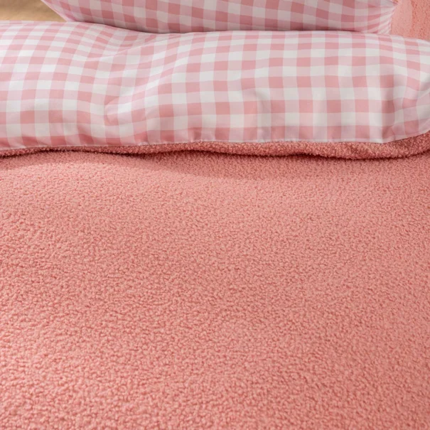 Παπλωματοθήκη Fleece Μονή (140x200) + Διακοσμητική Μαξιλαροθήκη Fleece L-C Pilou Pink 1645287