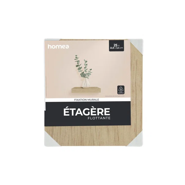 Ράφι Τοίχου (25x22.8x3.4) L-C L.Oak 6RAN790CC