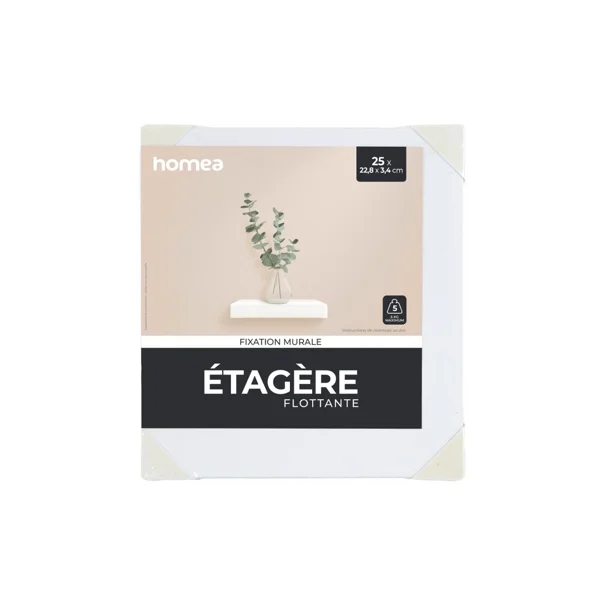 Ράφι Τοίχου (25x22.8x3.4) L-C White 6RAN790BC