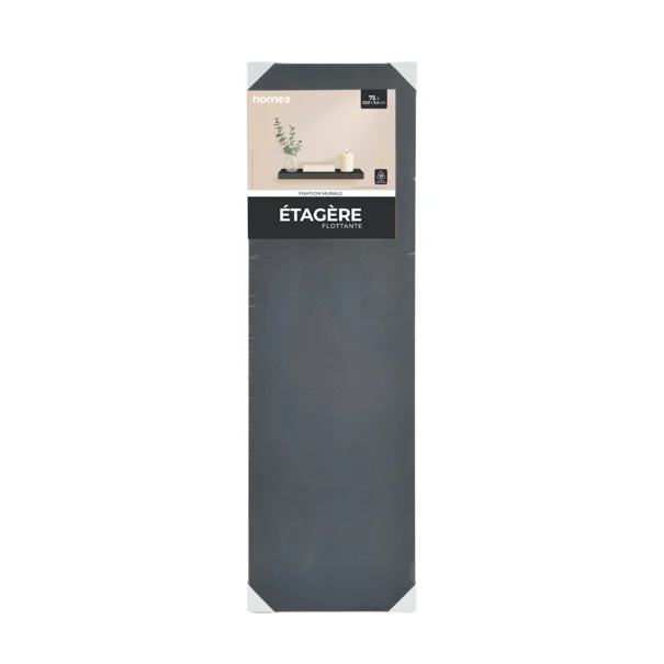 Ράφι Τοίχου (75x22.8x3.4) L-C Black 6RAN792NR