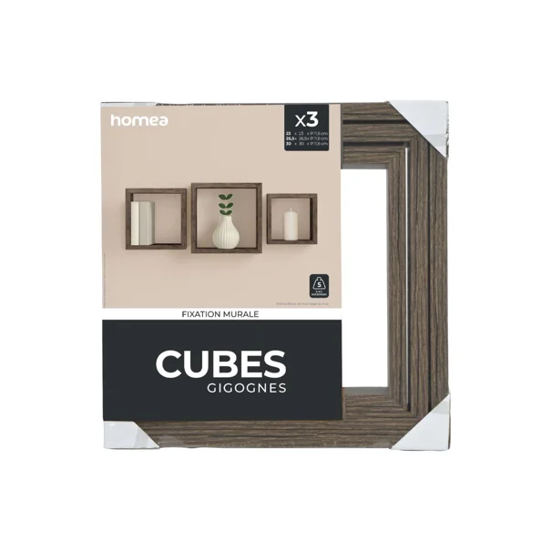 Ράφια Τοίχου (Σετ 3τμχ) L-C Walnut 6RAN789NY