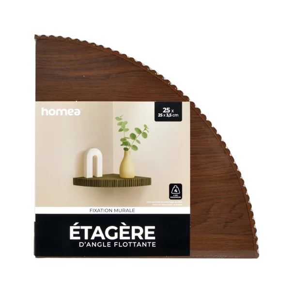 Γωνιακό Ράφι Τοίχου (25x25x3.5) L-C Acacia 6RAN898AC