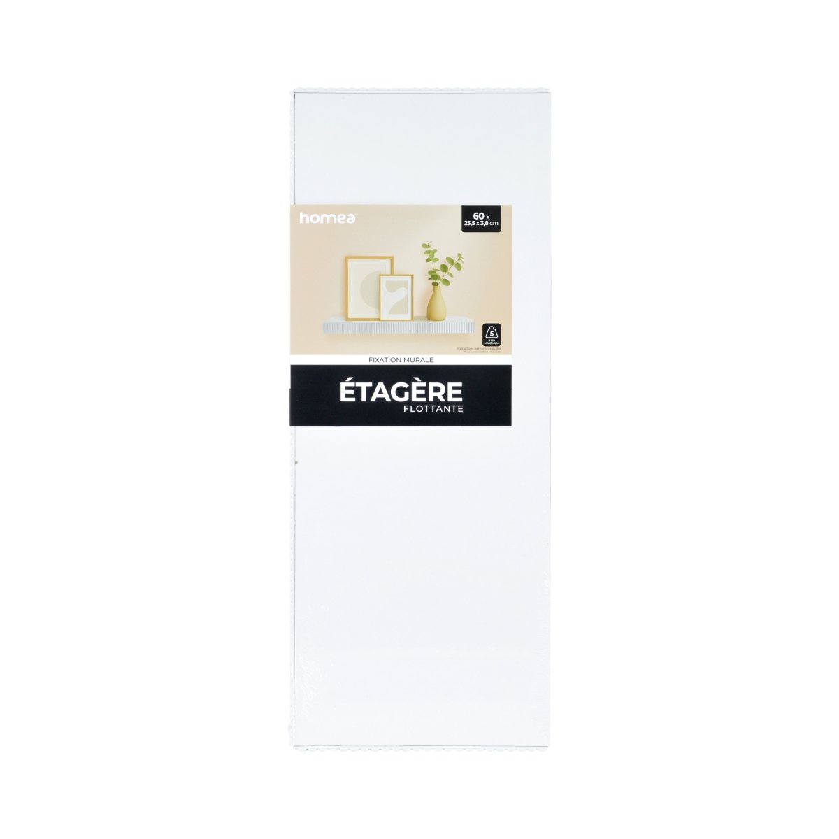Ράφι Τοίχου (60x23.5x3.8) L-C White 6RAN895AC