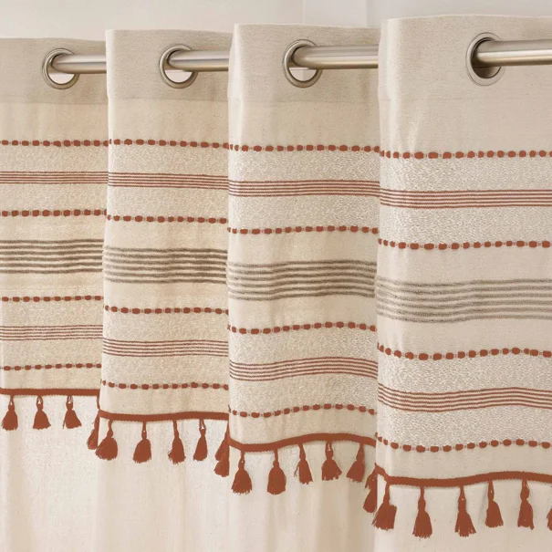 Κουρτίνα (140x240) Με Τρουκς L-C Stripe Natural 1613146